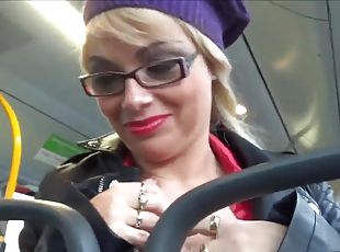 Two hot German Babes doing good in a public bus! Holy crap!