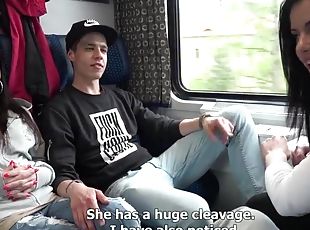 Slovakian teenagers fuck on the train