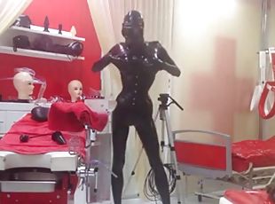 Spending some time at the amazing latex/rubber dungeon Studio Black Fun in Germany.