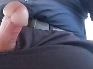 Cumming at work with masturbator