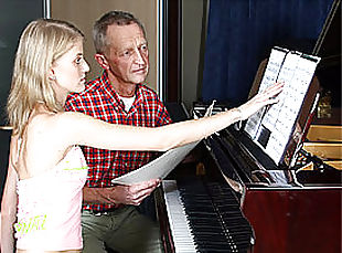 Cute Blonde Teen Gets Fucked Doggy Style By Her Old Piano Teacher