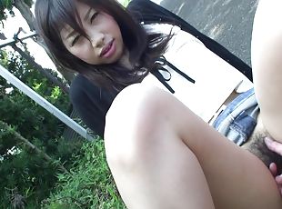 asiatisk, hårete, utendørs, pussy, amatør, japansk, fingret, pov, brunette