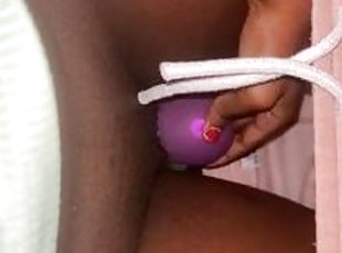 6AM NAUGHTY TIME WITH ROSE TOY VIBRATOR ON HORNY WET HAIRY BLACK PUSSY