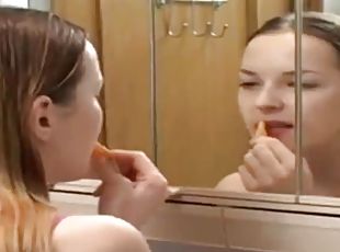 Oral sex by russian teens in the bathroom