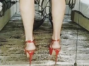Foot Fetish Caged and Plugged Sissy Crossdresser