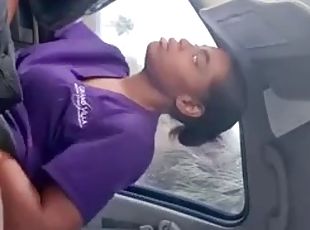 Girl sucks Dick in car