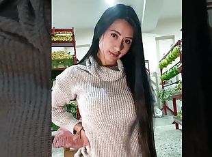 Cam girl Live Masturbating Public Market Fruits Vegetables