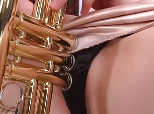 Sensual asian anna kirishima plays trumpet and gets toyed to orgasms