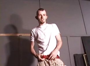 With facial hair, a mohawk and lots of piercings, Nick Stevens has that bad boy look. He drops his pants, but keeps his shirt on. With a porn video...