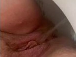 pissimine, tussu, naine, amatöör, creampie, bbw, sperma, vannituba