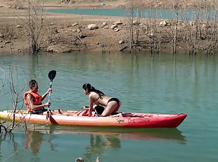 Brunette cutie Lady Dee wants to suck and fuck by the lake