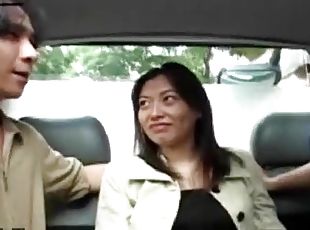These hot  guys are horny enough to start sex in the car with Madoka Asai