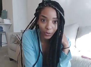 Sexy ebony masturbating on cam