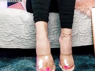 Foot fetish transparent heel shoes Foot fetish Transparent heels (foot feet soles