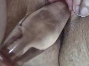 EMO GIRL FUCKS PUSSY WITH GLASS DILDO