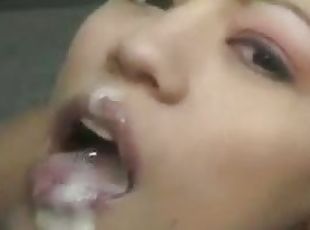 Homemade video of a girl enjoying facial cumshot