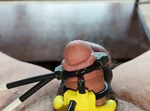 Cumshot on growing cock - score