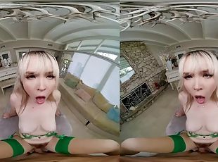 The blonde piano teacher Lilly Bell fucking with her student VR Porn