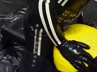 Yellow ass in latex