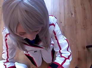 Japanese cosplay babe pov cocksucking