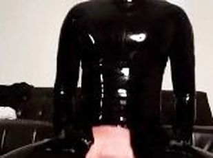 Latex Rubber Slave having hardcore sex with fuck machine