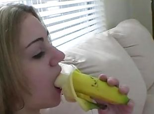 Sweet Amber Eating Banana Teasing