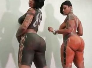 Body paint on enormous ass black girls