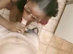 Interracial Kitchen Blowjob