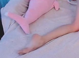 Goddess teasing barefoot legs and worship ass