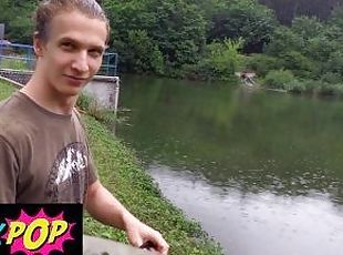 TWINKPOP - Dude Earned Some Cash From Fishing Nude And Swallowing Cum