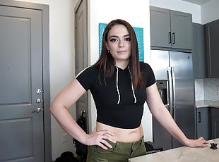 Homemade POV video of hot Sophia Burns sucking balls and having sex