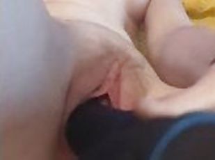 BIG ORGASM with VIBRATOR & BBC DILDO - CUM WITH ME PLEASE!!! I ALSO TASTE MY CUM...