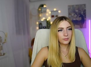 Busty petite teen blonde webcam solo show