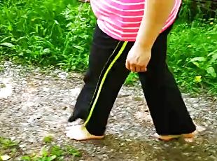 Barefoot in the forest