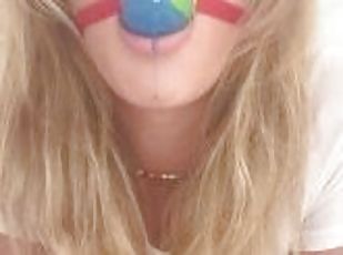 RoxannaRedfoot Candy Ball Gag in Shower