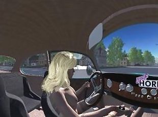 UHF Horizon: Joanna Cranking and Stalling the Beetle While Driving Naked VR 360