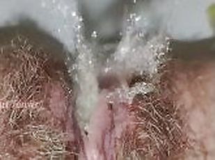 Mature Milf with Hairy Pussy Peeing in the Toilet Close Up. Full HD Xxx Video
