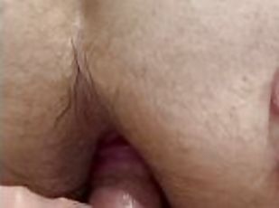 Husband cums inside me but I get the last load and I shoot all over him