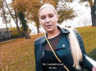 Risky Public Sex Date with german blonde teen slut