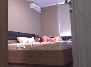 She's just making her bed and I'm hard wanting to fuck her