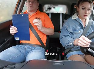 Driving exam went wrong - Blonde Wife Bad Driver Great Fuck - Karina King