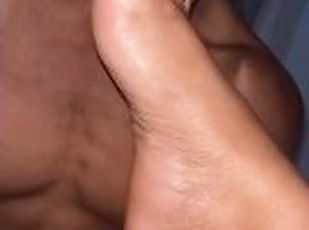 Pretty BBW Ebony getting feet sucked