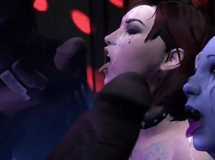 Liara, Miranda, and Shepard are sex slaves for alien monster cocks Mass Effect