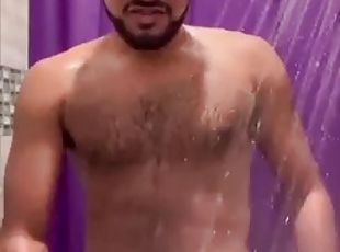 Masturbating in the gym shower